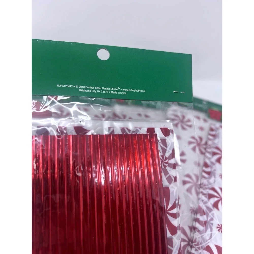 6 Packages Of Christmas Red Candy Cane Gift Bags Cellophane Treat Bags 120 Bags